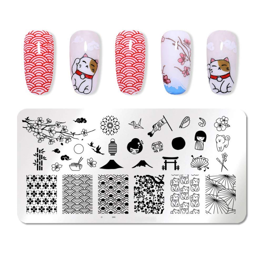 Fashion Nail Art Stamping Plate - Multi-Pattern Template for DIY Manicure at Home