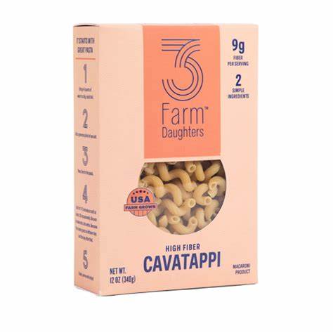 3 Farm Daughters Cavatappi Pasta - Premium Organic Italian Pasta for Family Dinners, Pasta Salads & Gourmet Meals | Non-GMO, Vegan Friendly | Perfect for Home Cooking & Restaurant Use