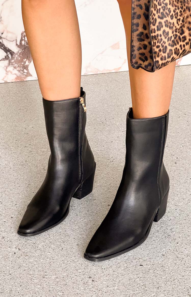 Billini Franklin Black Boots for Women - Stylish Ankle Boots with Chunky Heel | Perfect for Casual Outfits, Office Wear & Night Out