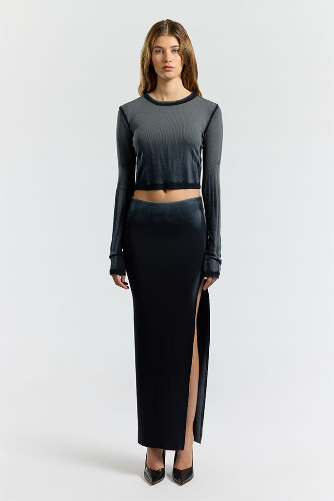 COTTON CITIZEN Verona Maxi Skirt - Women's Flowy Long Black Maxi Skirt with Side Slit | Perfect for Summer, Beach, Vacations & Boho Fashion