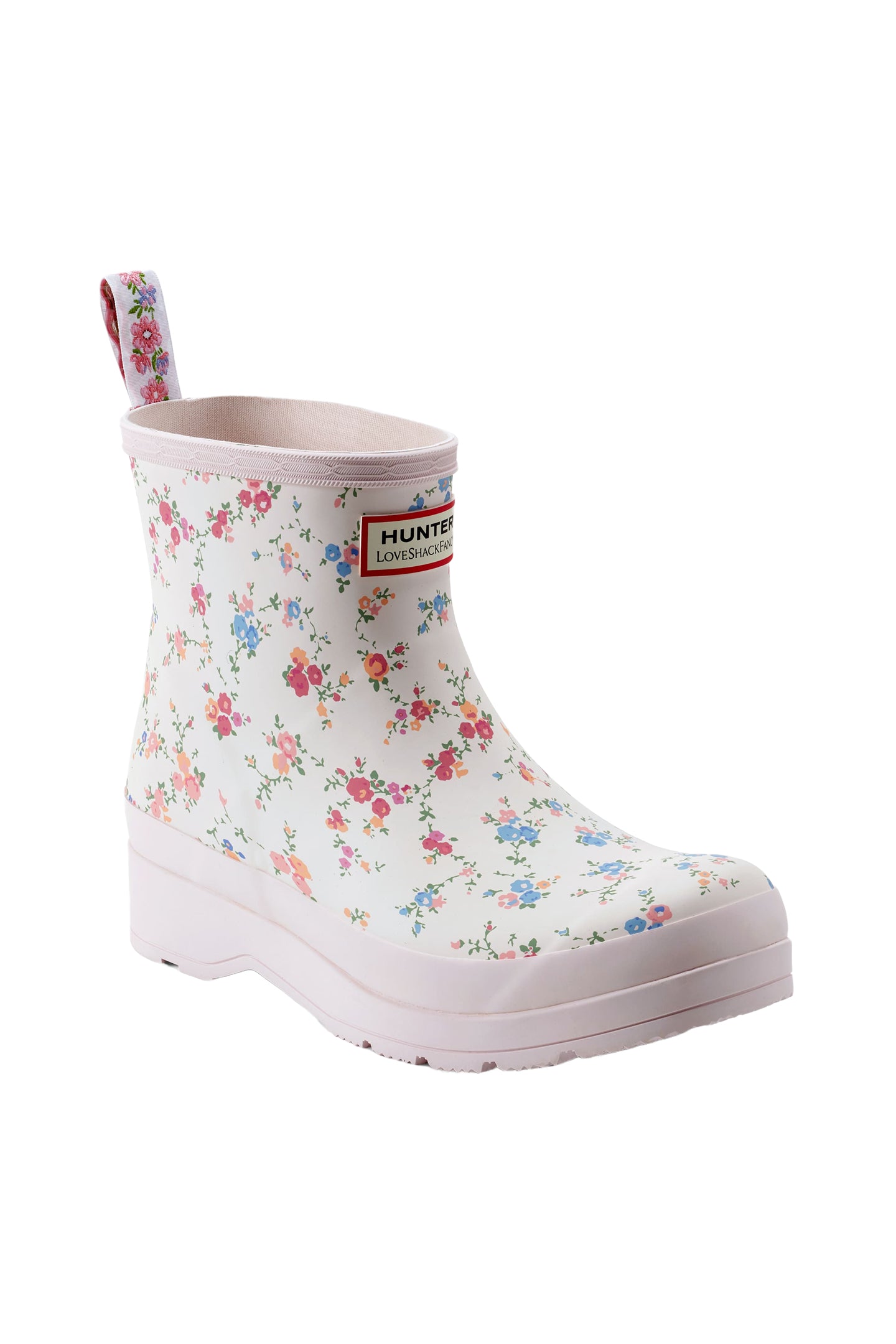 Hunter x LoveShackFancy Women's Play Boot - Sunrise Patchwork Waterproof Rain Boots for Women | Fashion Chelsea Boots for Outdoor, Music Festivals & Spring Styling