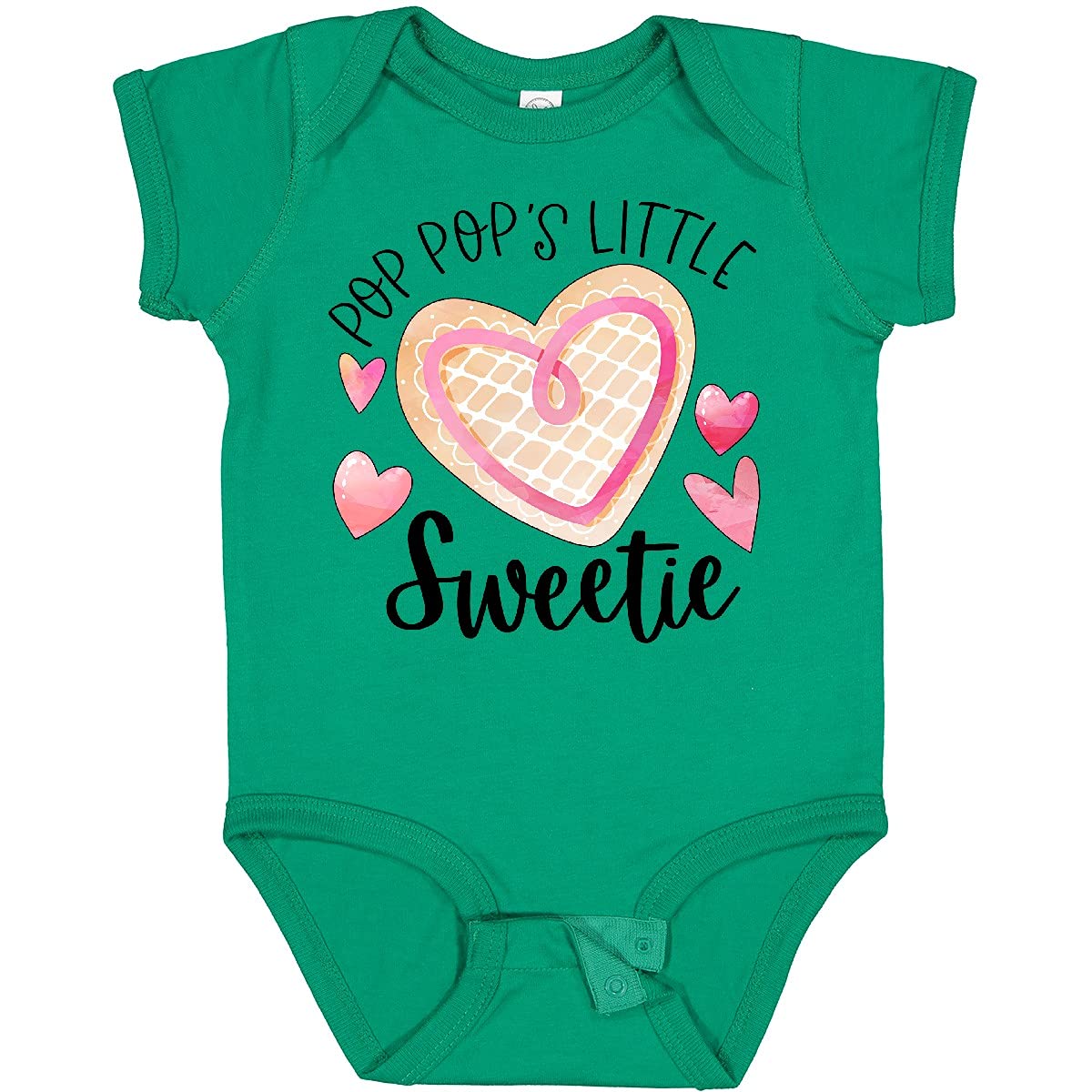 Inktastic Pop Pop's Little Sweetie Pink Heart Cookie Baby Bodysuit - Cute Outfit for Newborns, Infants & Toddlers - Perfect for Family Photos, Birthdays & Special Occasions