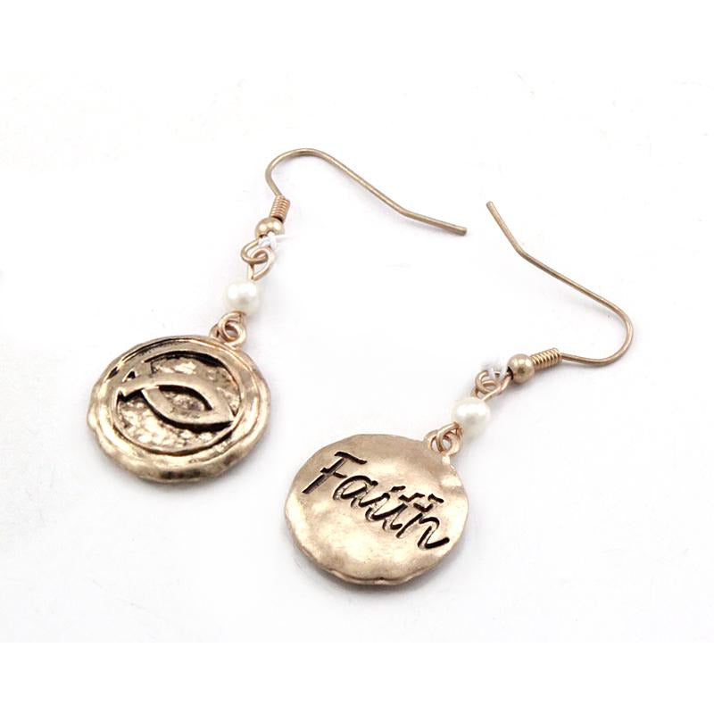 Faith Earrings for Women - Religious Cross Dangle Earrings - Hypoallergenic Stainless Steel Jewelry - Perfect for Church, Weddings & Everyday Wear