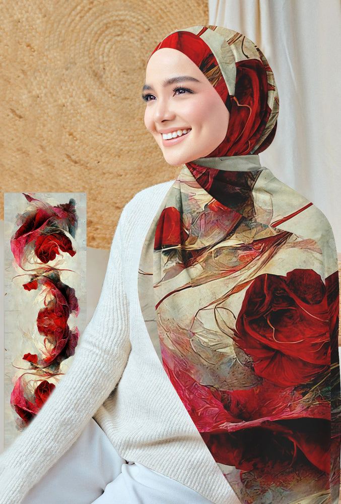 Verasen Printed Chiffon Hijab Scarf - Lightweight Muslim Headscarf for Women - Perfect for Daily Wear, Prayer, and Special Occasions