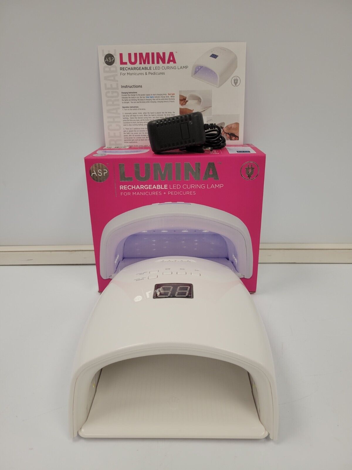 Lumina By ASP ASN S10 Rechargeable LED/UV Curing Lamp for Nails - Professional Gel Polish Curing Light for Manicure & Pedicure at Home or Salon