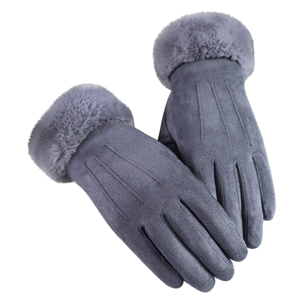 Women's Winter Windproof Warm Velvet Gloves - Soft Deerskin Lined for Cold Weather - Perfect for Outdoor Activities, Skiing, and Daily Commute
