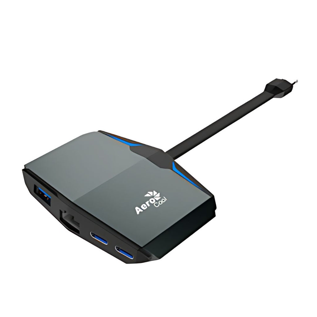 AeroCool ASA ATHB83A USB C Hub with 4K HDMI, USB 3.0 Ports, Gigabit Ethernet & 100W PD - Perfect for MacBook Pro, Dell XPS & Home Office Setup