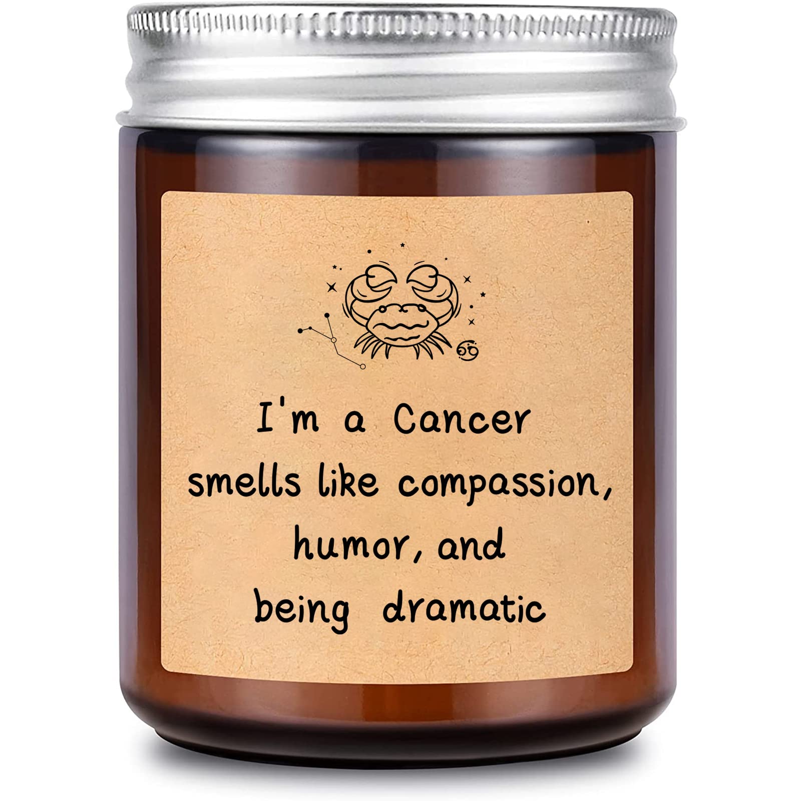 Lavender Scented Zodiac Candle - Cancer Horoscope Gift for Women & Men, 7oz Soy Wax Astrology Birthday Present - Perfect for Relaxation, Meditation & Home Decor