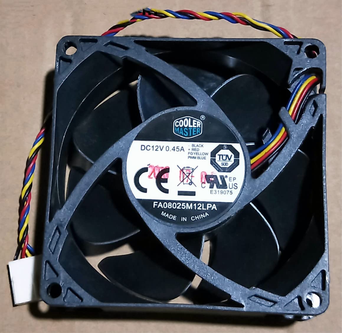 FA08025M12LPA 80mm 12V 0.45A 4-Wire Cooling Fan - High Performance PC Case Fan for Computer, Gaming Rig, Server & Electronics Cooling