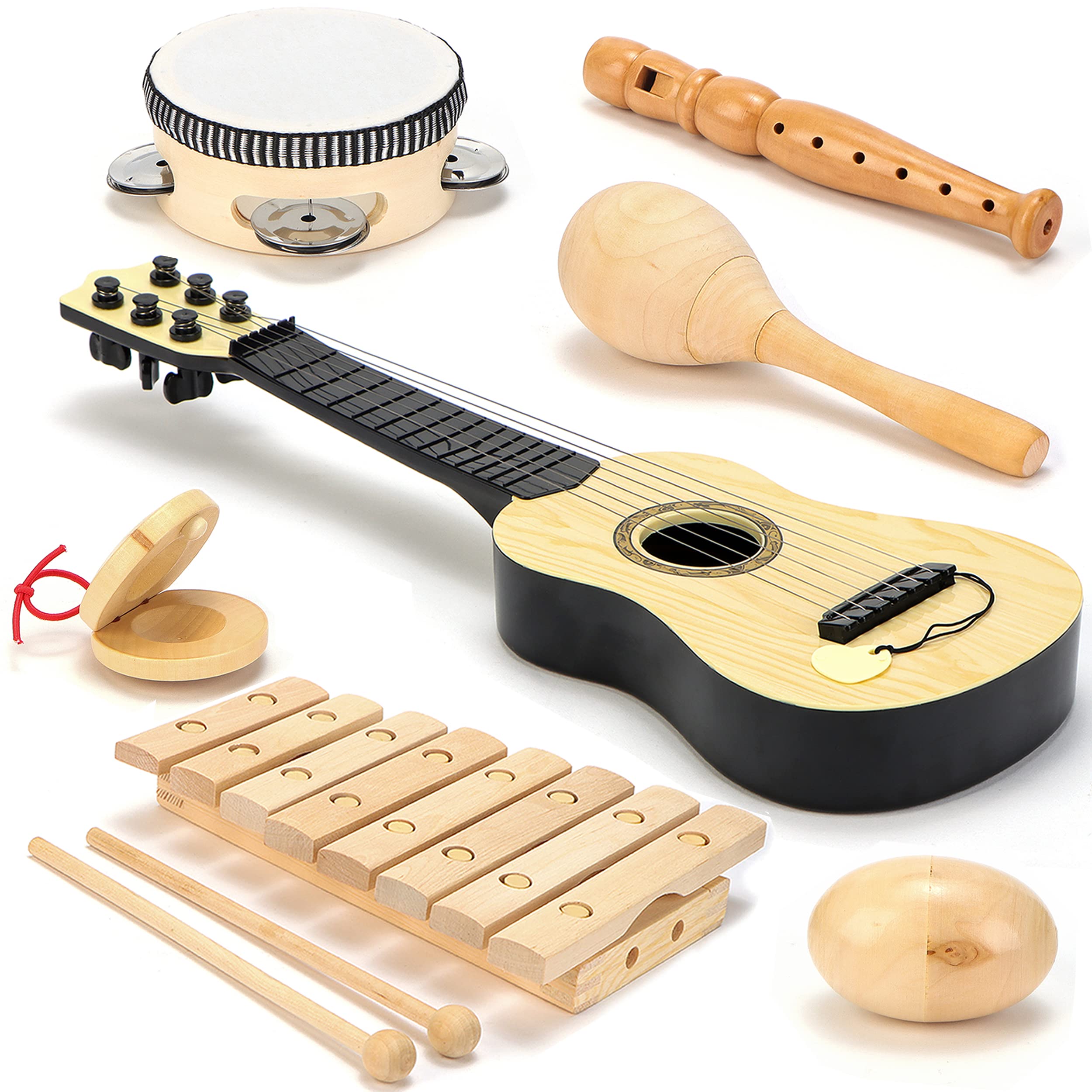 Wooden Musical Toys for Kids - Band Set for Preschool & Toddlers 1-3 Years - Perfect for School Learning & Playtime