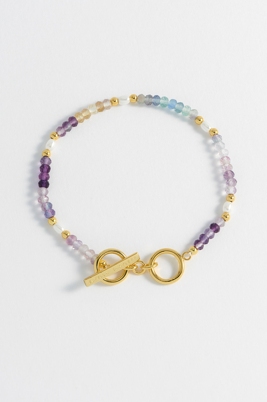 Gemstone Pearl T Bar Beaded Bracelet - Elegant Handmade Jewelry for Women | Perfect for Weddings, Parties & Everyday Wear