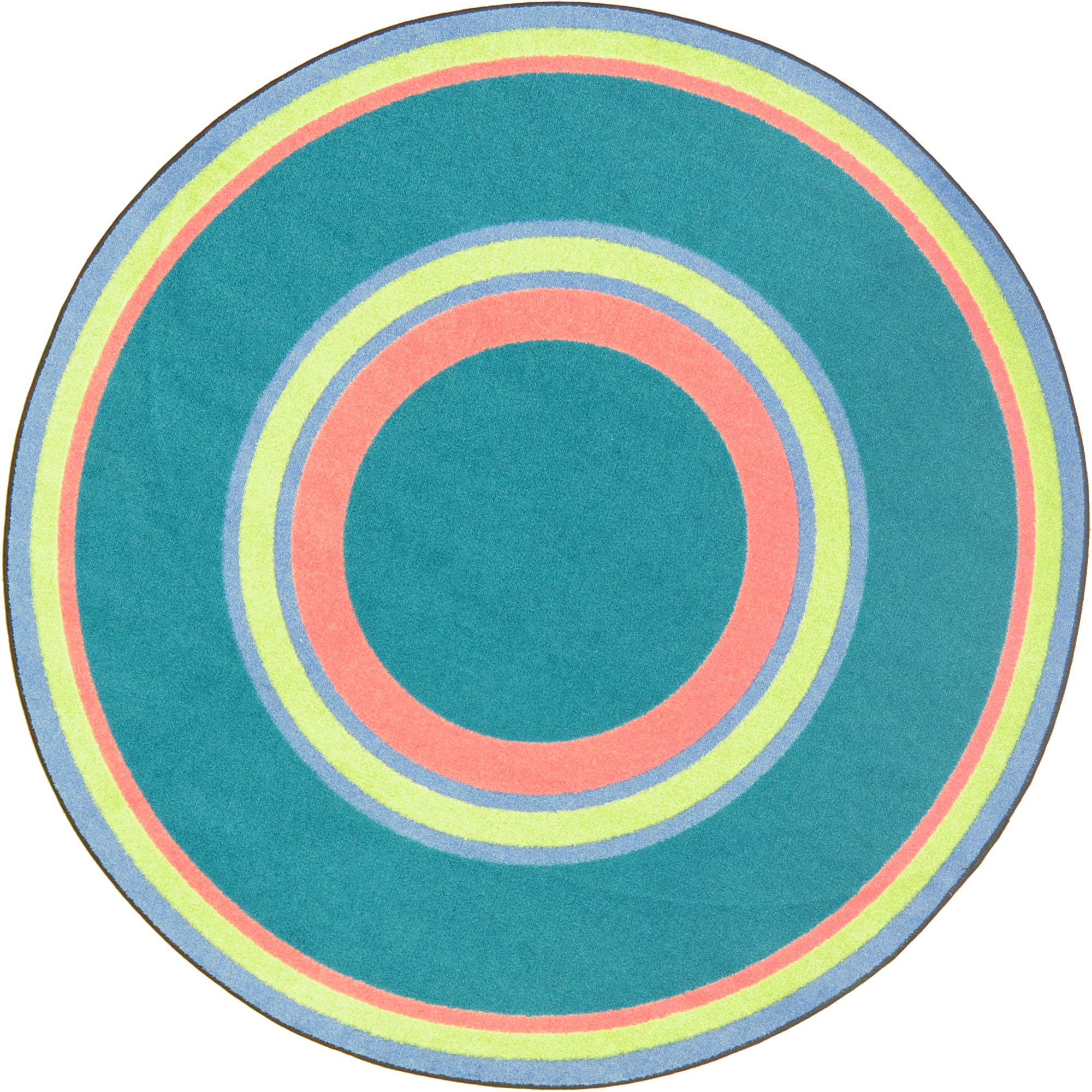 Joy Carpets Kid Essentials Ripples Multicolor Round Area Rug 5'4