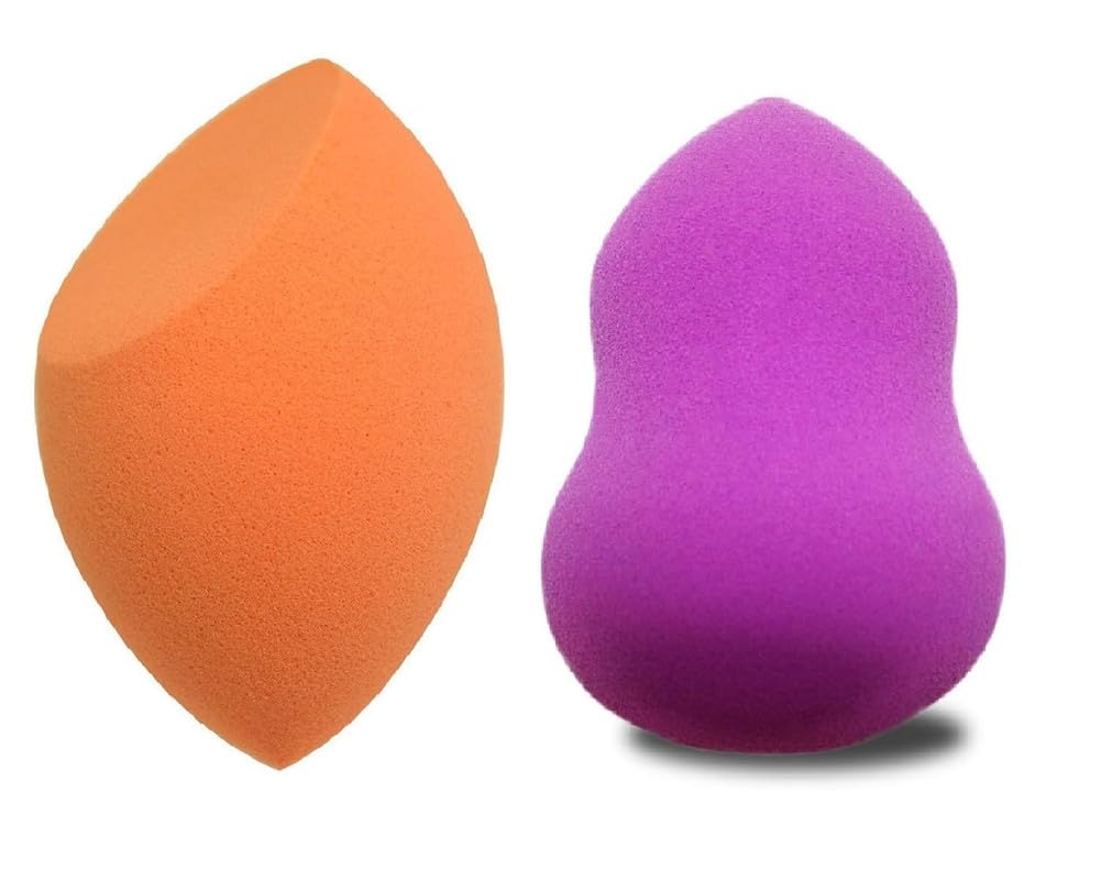 CHRONEX 2-Pack Professional Makeup Beauty Blender Sponges - Soft Latex-Free Reusable Face Sponge Puff for Foundation, Concealer & Powder - All Skin Types - Washable & Durable (2-Piece Set) - Perfect for Daily Makeup, Airbrush Finish & On-The-Go Touch Ups