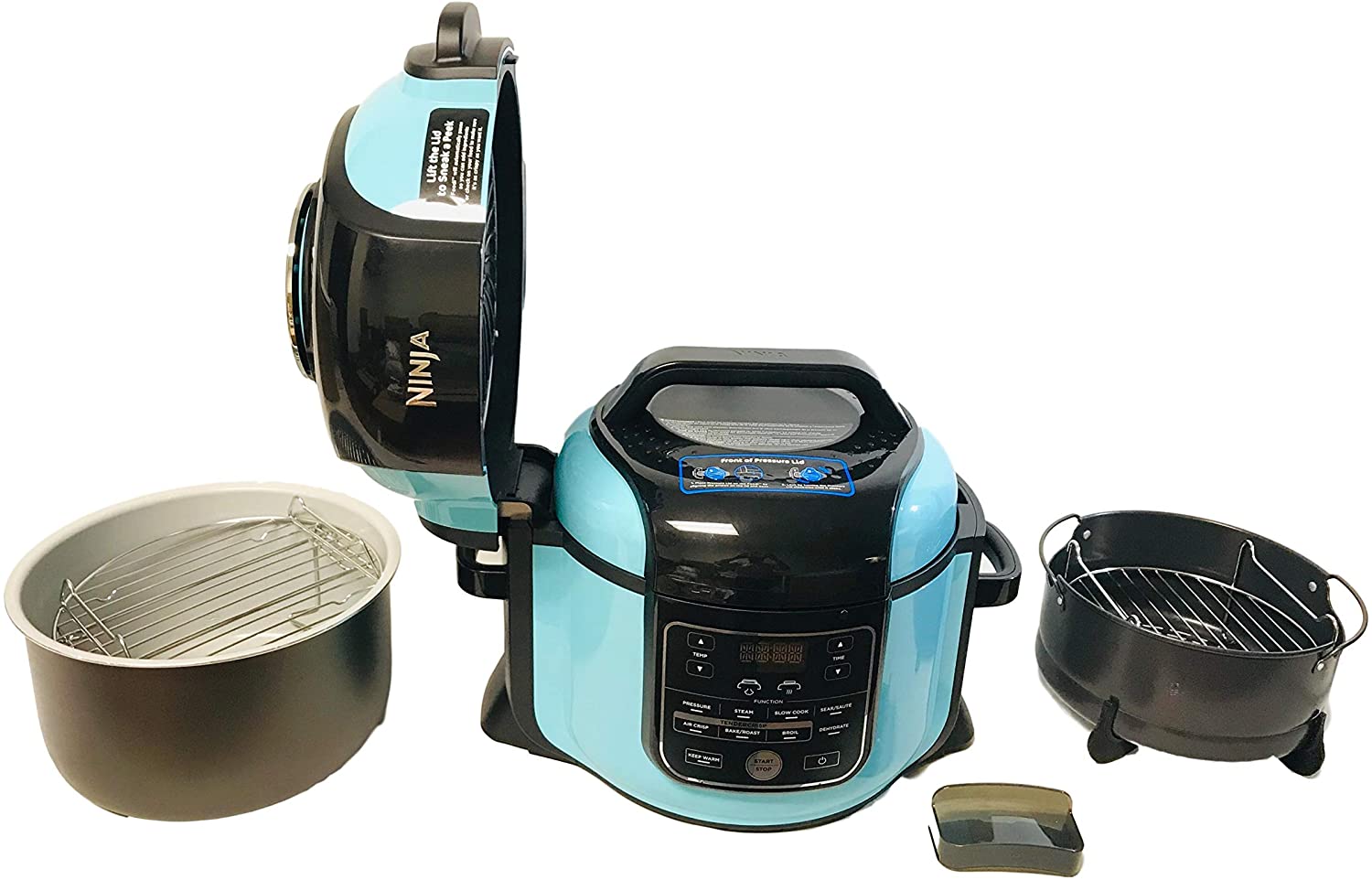 Ninja Foodi 6.5 qt Pressure Cooker & Air Fryer Combo, Multi-Cooker with 7-in-1 Functions, Tiffany Blue/Black (OP302HAQ) - Perfect for Family Dinners, Meal Prep & Healthy Cooking