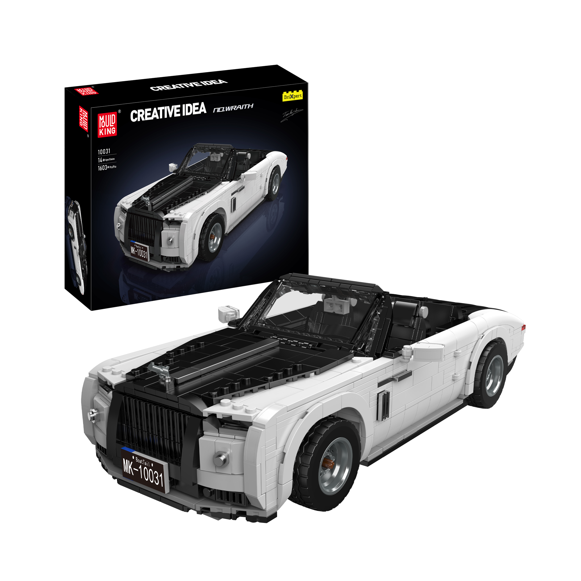 Mould King 10031 Wraith Luxury British Convertible Car Building Set | 1,603 Piece Model Kit for Adults & Teens | Perfect for Collectors, Display & Creative Play