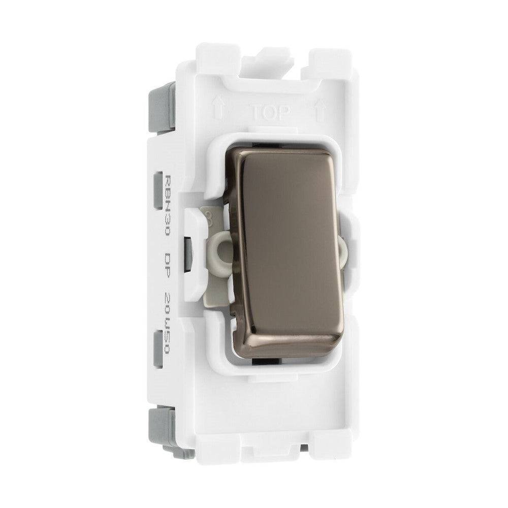 BG Black Nickel 20A Double Pole Grid Switch RBN30 - Premium Electrical Switch for Home & Office Lighting Control | Durable & Stylish Modern Design