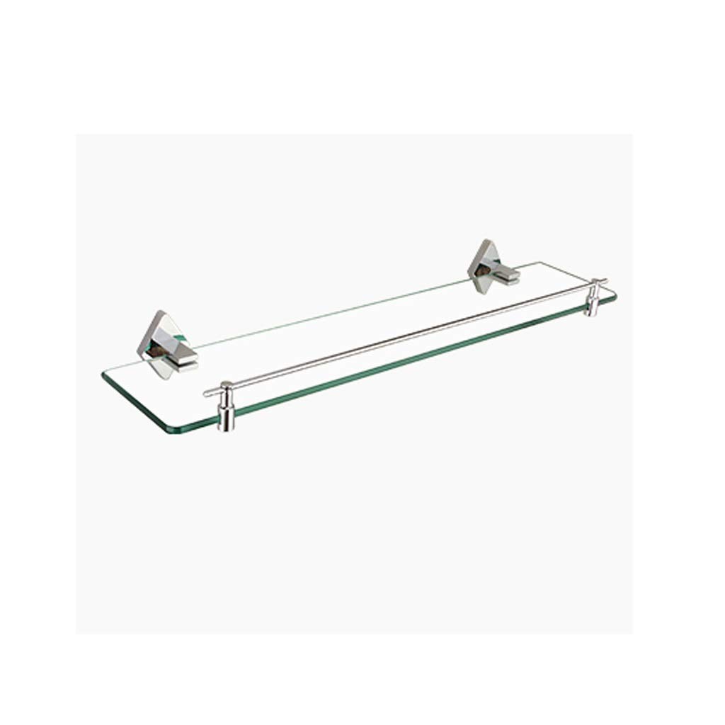 Modern Glass Bathroom Shelf - 30x12cm Wall Mounted Storage Organizer with Metal Brackets for Shower, Vanity & Bathroom Organization