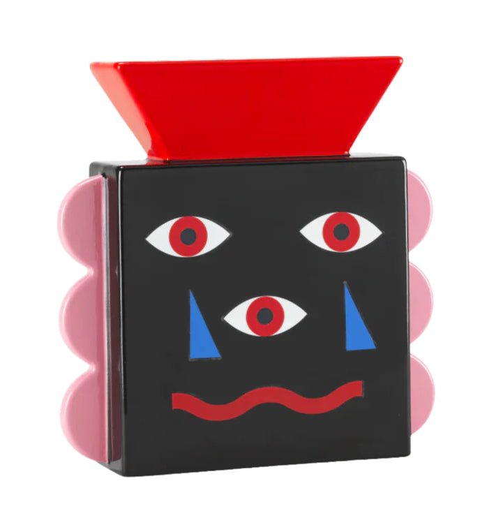 Qeeboo Oggian Elegant Face Vase - Modern Home Decor for Living Room, Bedroom & Office | Unique Ceramic Flower Vase for Interior Design