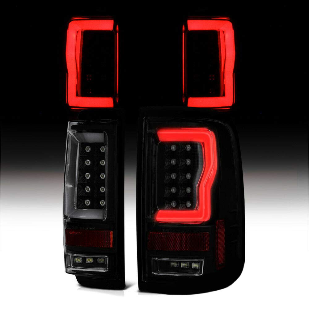 2004-2008 Car LED Tail Lights - Black Smoked U-Bar Tube Design - Full LED Brake Lights for Enhanced Visibility & Style - Perfect for Night Driving & Custom Car Upgrades