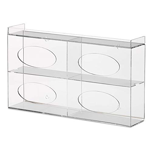 Quad Side-Loading Acrylic Glove Dispenser for Medical & Food Service - Holds 4 Standard Glove Boxes (20.125