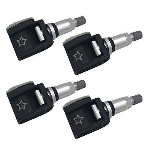 JinQiu 4Pcs Black TPMS Tire Pressure Monitor Sensor 433Mhz for BMW G30 G31 G38 F90 G32 G11 G12 G01 G02 G05 - Replacement for 36106872774 - Perfect for Road Trips & Winter Driving Safety
