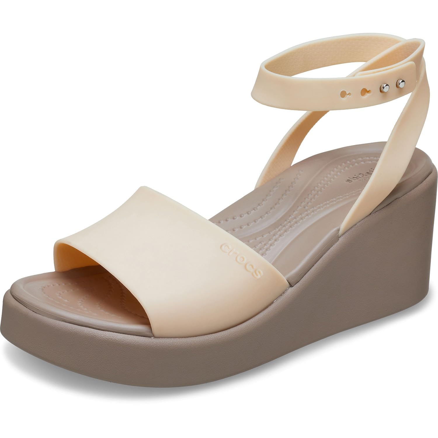 Crocs Women's Brooklyn Ankle Strap Wedge Sandals - Comfortable & Stylish Summer Shoes for Walking, Beach, and Casual Outings