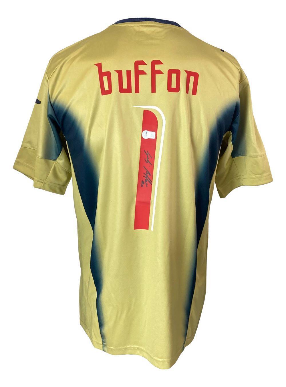 Authentic Gianluigi Buffon Signed Italy Puma Gold Soccer Jersey - Limited Edition Collectible for Football Fans & Sports Memorabilia Enthusiasts - Perfect for Display, Gifts, and Special Occasions