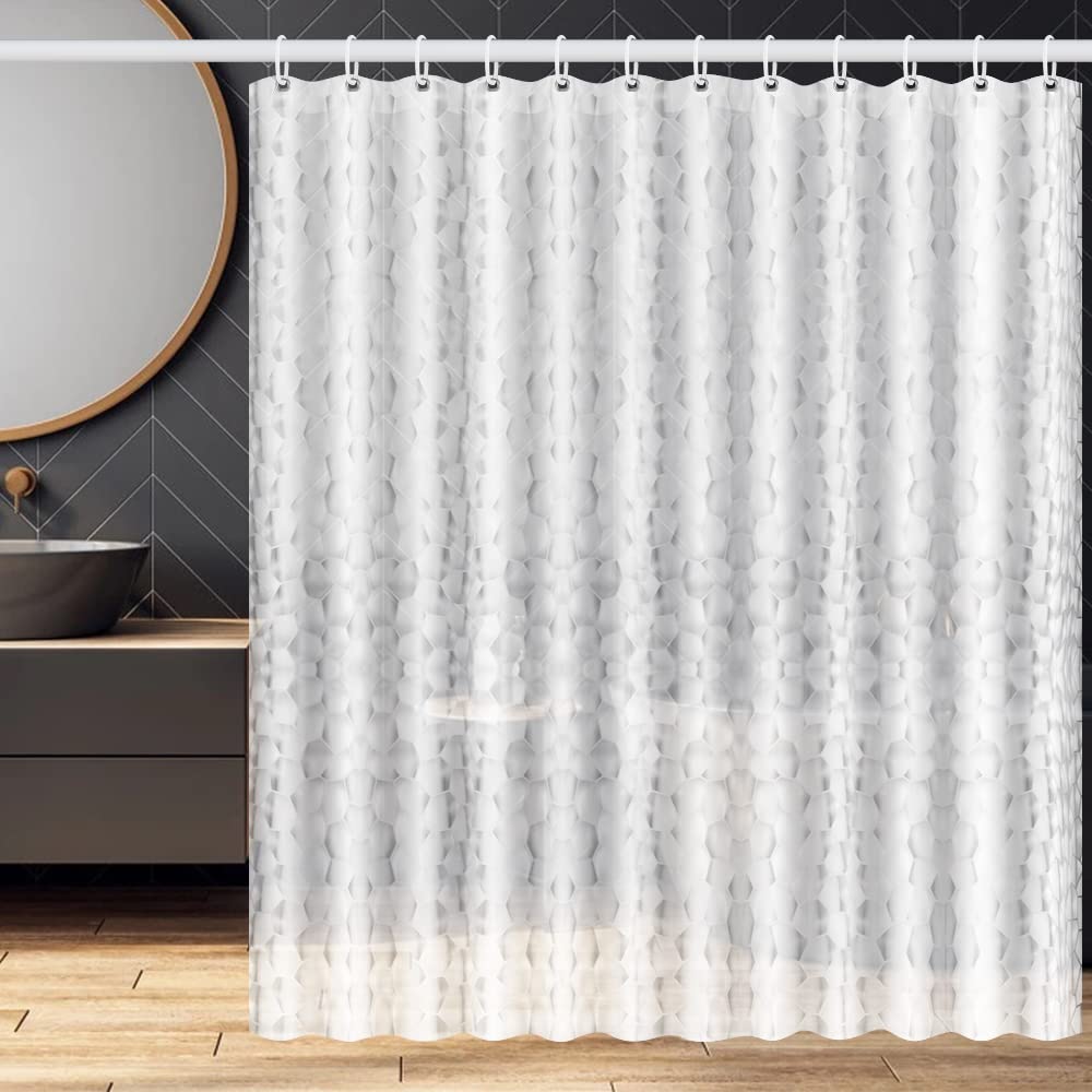 Waterproof Polyester Shower Curtain with 12 Hooks - Elegant Bathroom Decor for Home, Spa, and Hotel Use