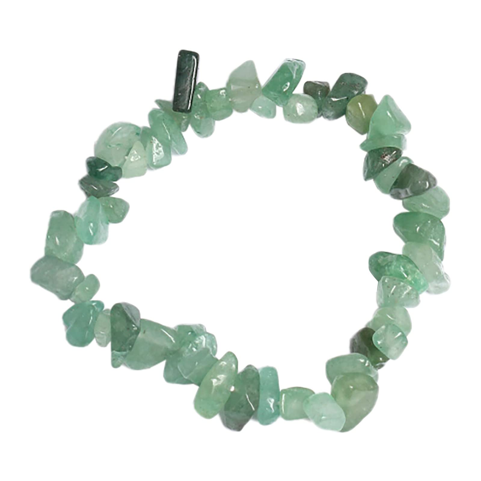 Natural Stone Crushed Crystal Bracelet Set - Fashion Boho Jewelry for Women (Green, One Size) - Perfect for Casual Wear, Layering & Gift Giving