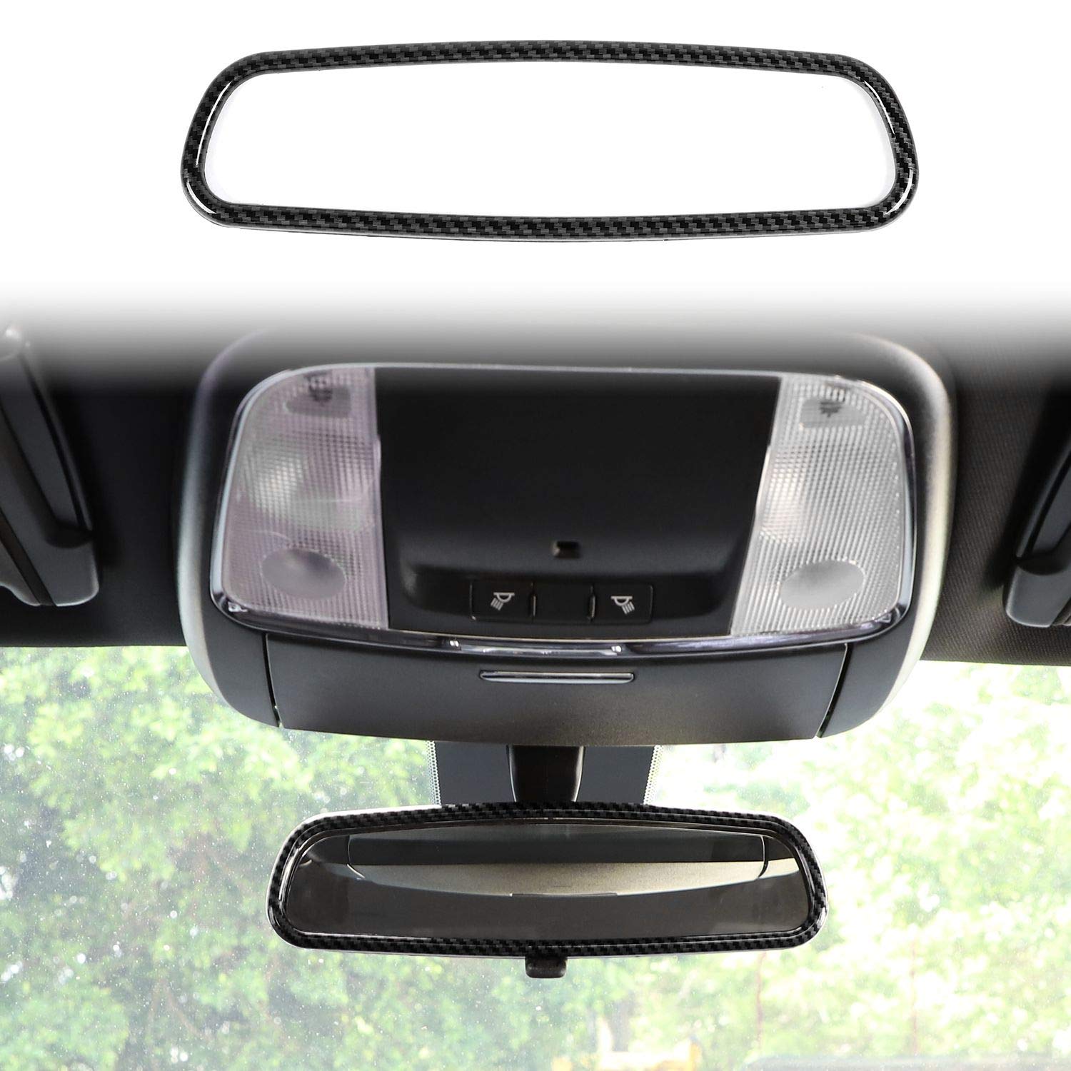 ABS Carbon Fiber Rearview Mirror Cover Trim for 2010-2019 Dodge Charger - Interior Accessory - 1pc - Enhances Style & Protection for Daily Driving & Car Shows