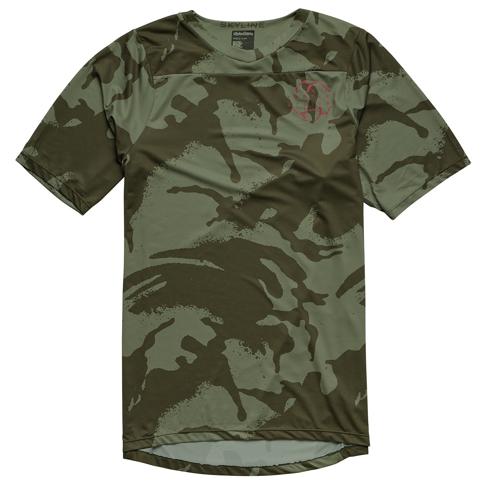 Skyline SS Jersey Shadow Camo Olive - Men's Athletic Performance Shirt for Workout, Running & Outdoor Sports