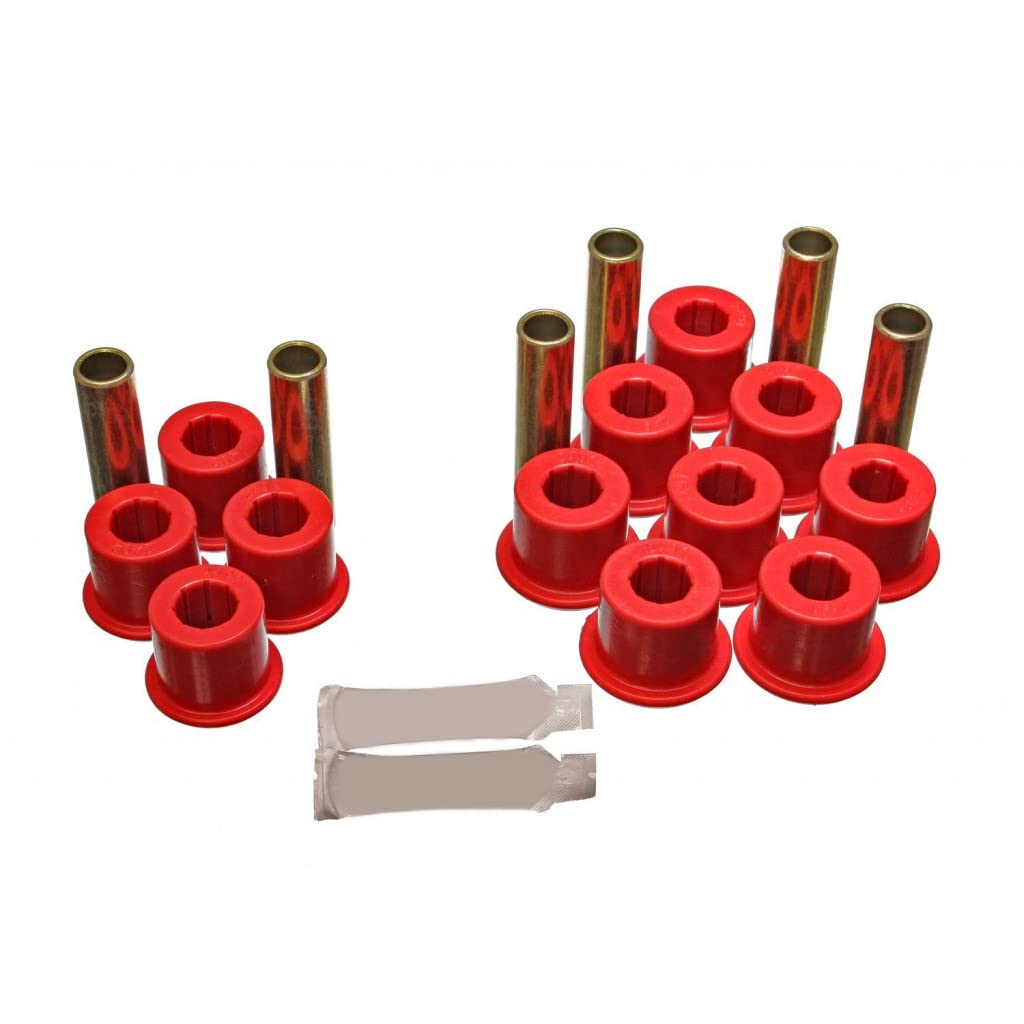 Energy Suspension Rear Spring Shackle Bushing Set (Red) for 1997-2001 Dodge Dakota | 5.2113R | Heavy-Duty Suspension Upgrade for Off-Road & Towing