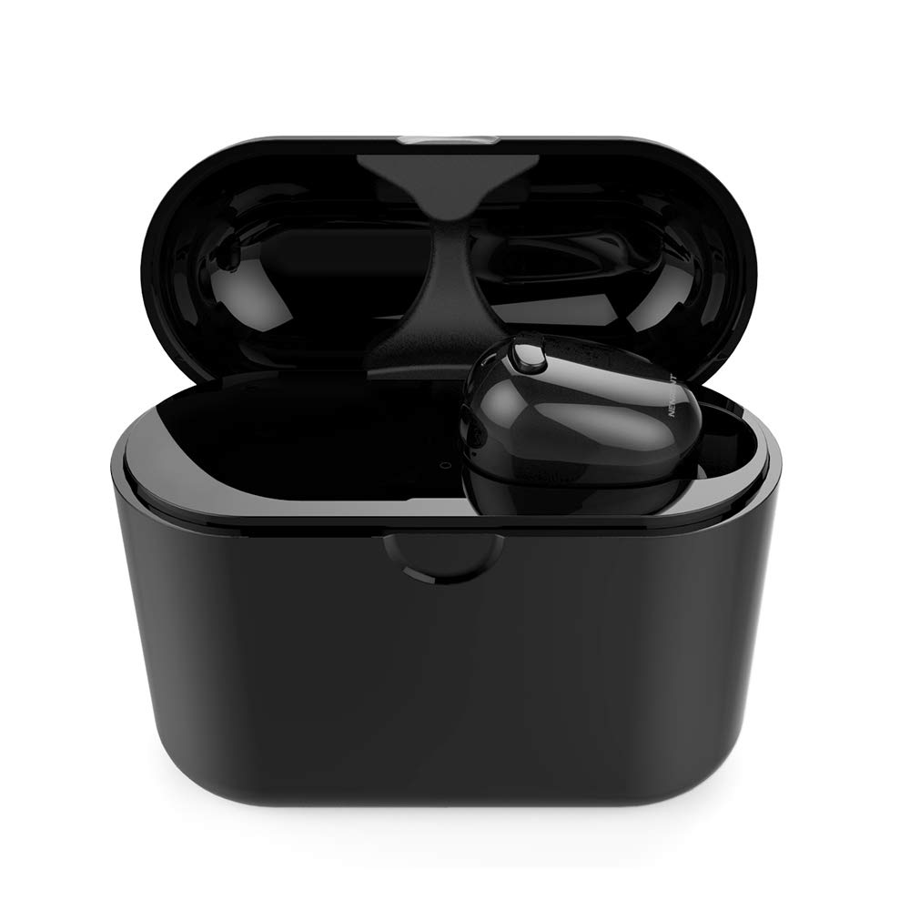 NENRENT S570+ Smallest Mini Invisible Wireless Earbuds with Mic - Bluetooth 5.0 Headphones for iPhone Android Smartphones - Hands-Free Calling, Clear Sound - Perfect for Workouts, Commuting & Office Use (Black)