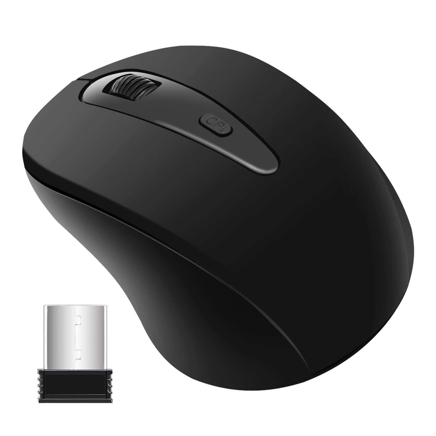 2.4G Wireless Mouse with USB Receiver - Adjustable DPI, Ergonomic Bluetooth Mouse for Laptop, Desktop & MacBook | Portable Computer Mouse for Office, Gaming & Travel