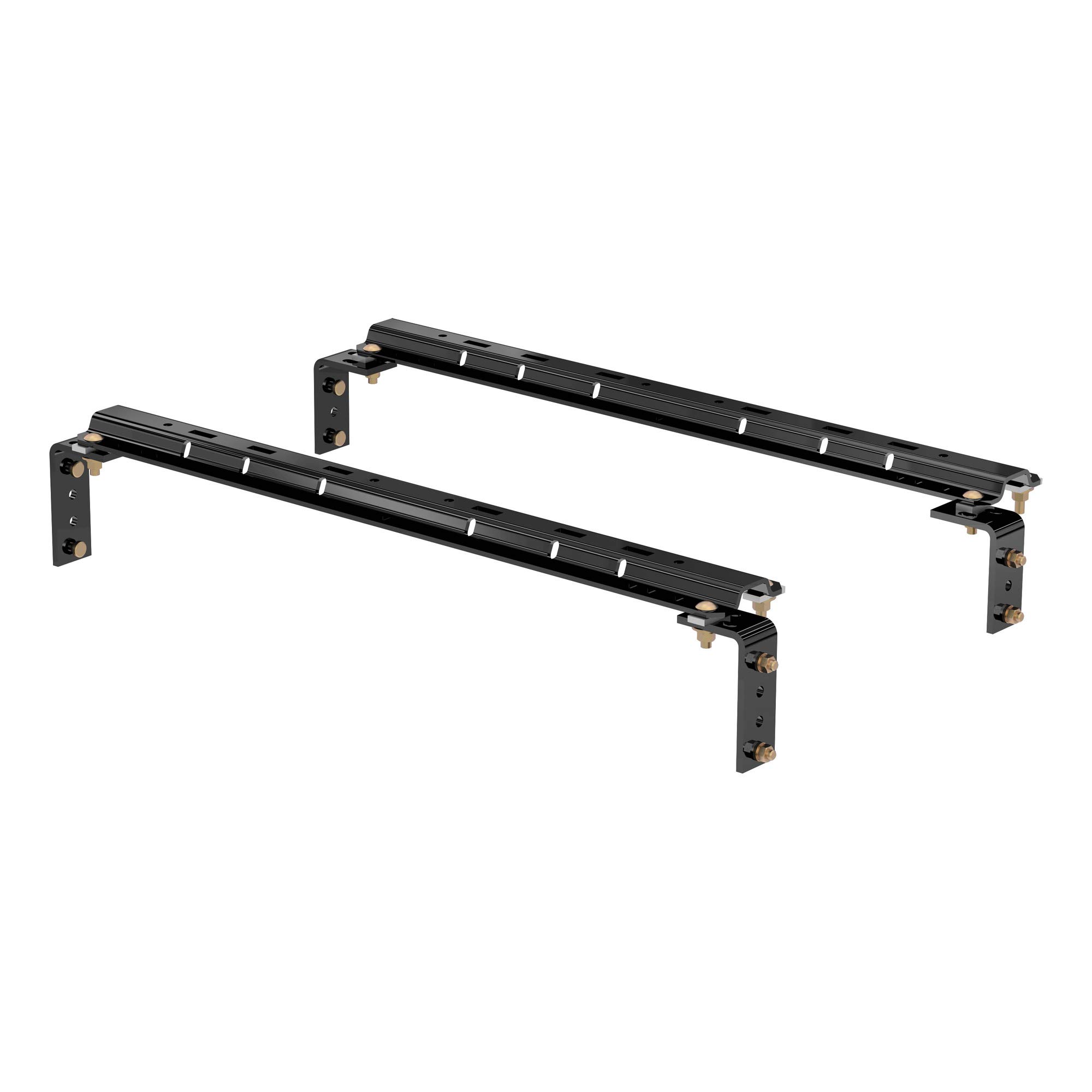 CURT 16100 25,000 lbs 5th Wheel Hitch Rails & Brackets - Gloss Black Powder Coat for Heavy-Duty Towing | Perfect for RVs, Trailers & Commercial Trucks