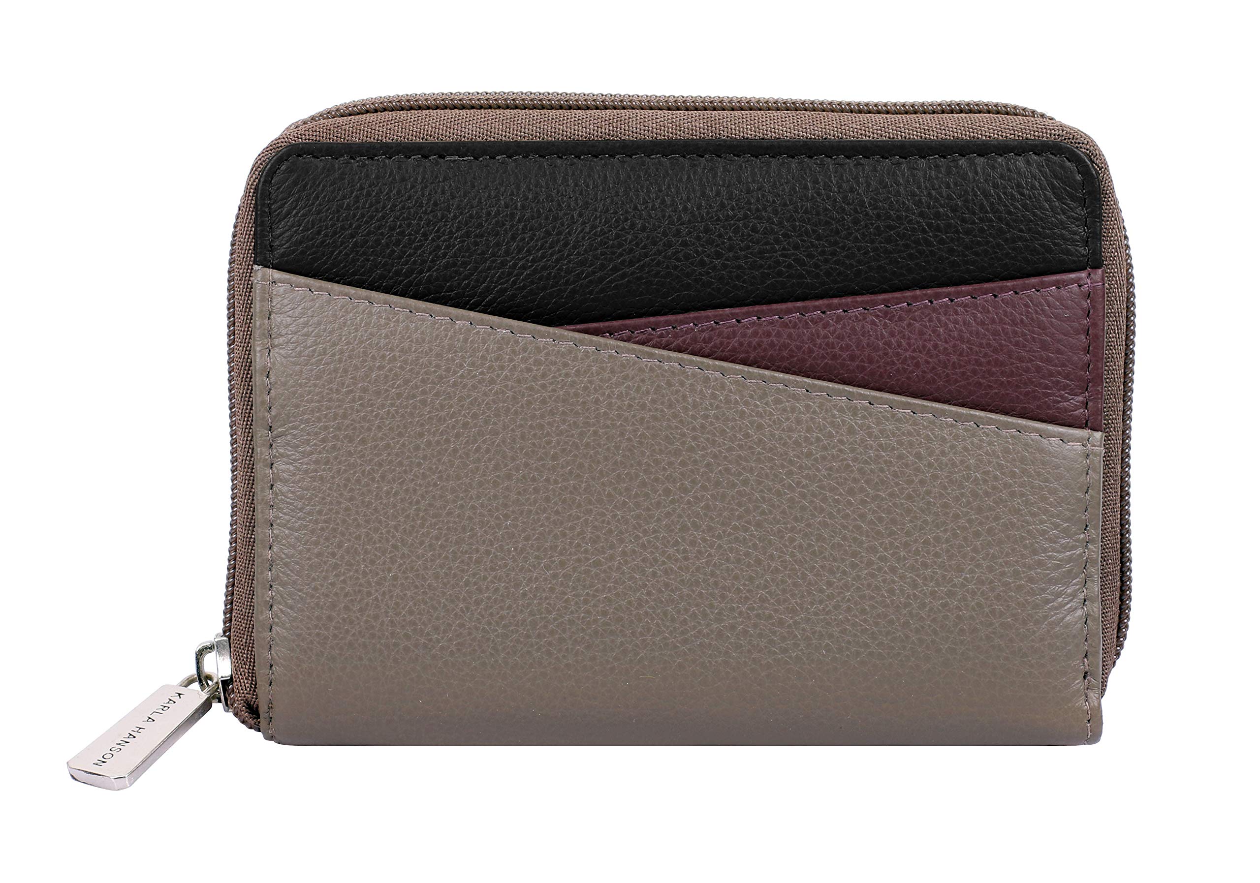 RFID Blocking Wanda Leather Medium Wallet for Men & Women - Taupe Multi Color | Slim Bifold Credit Card Holder with ID Window | Perfect for Travel, Business & Everyday Use
