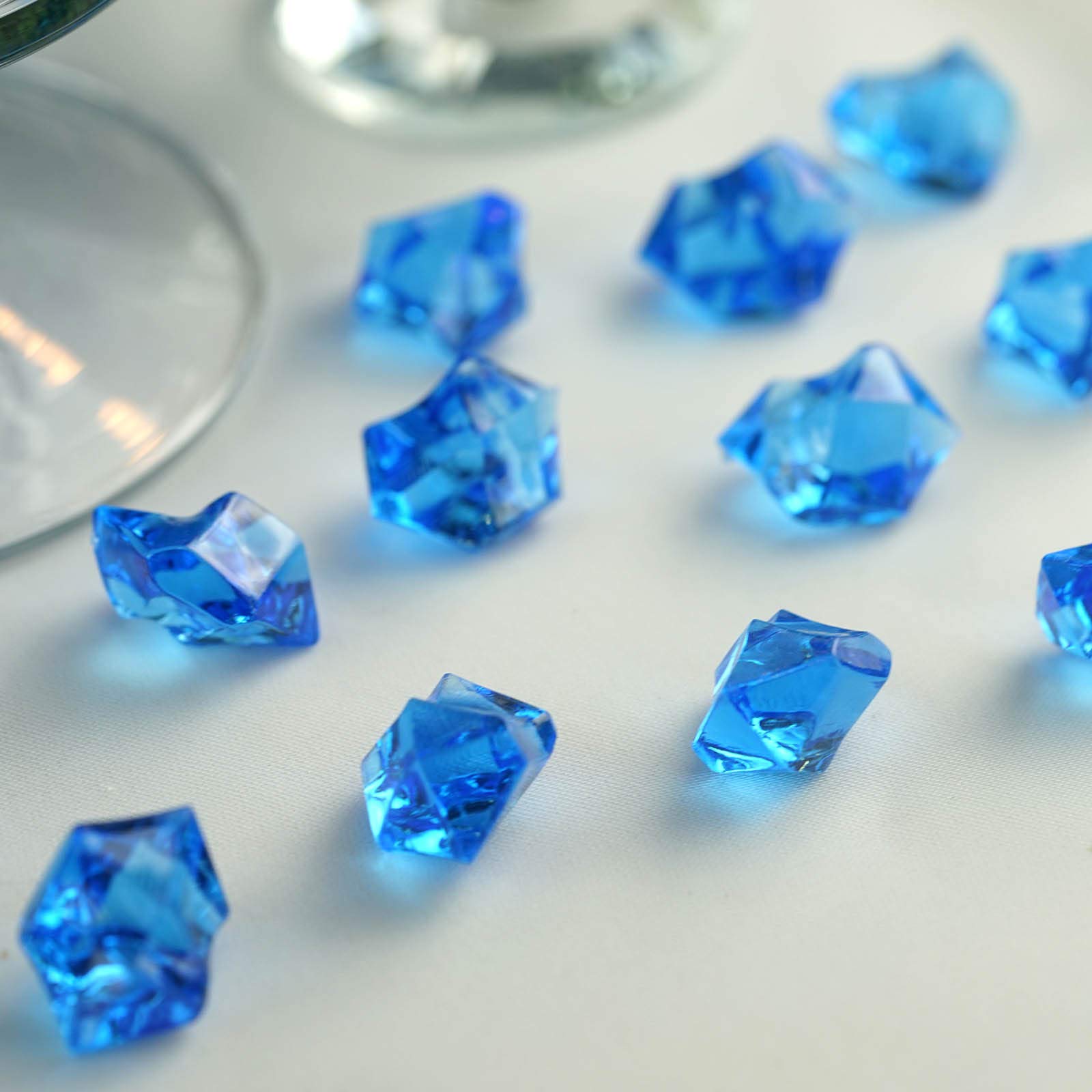 300 pcs Ocean Blue Acrylic Ice Crystal Pieces - Wedding Centerpieces, Party Table Decor, Vase Fillers, Scatter Gems for Home & Event Decoration | Elegant DIY Crafts, Baby Shower, Bridal Shower Decorations
