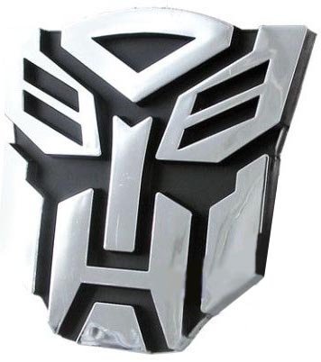 Autobot Chrome Finish PVC Car Auto Emblem - 5 Inch Tall Decorative Badge for Transformers Fans | Perfect for Car Hood, Grill & Dashboard Decoration