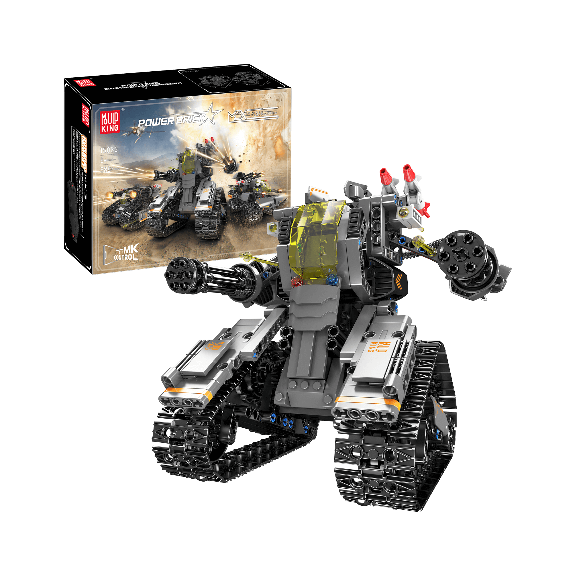 Mould King 15083 3-in-1 Military Robots STEM Building Blocks Set - 588 Pieces Educational Toy for Kids | Perfect for STEM Learning, Creative Play & Robot Enthusiasts | Birthday Gift & Classroom Activity