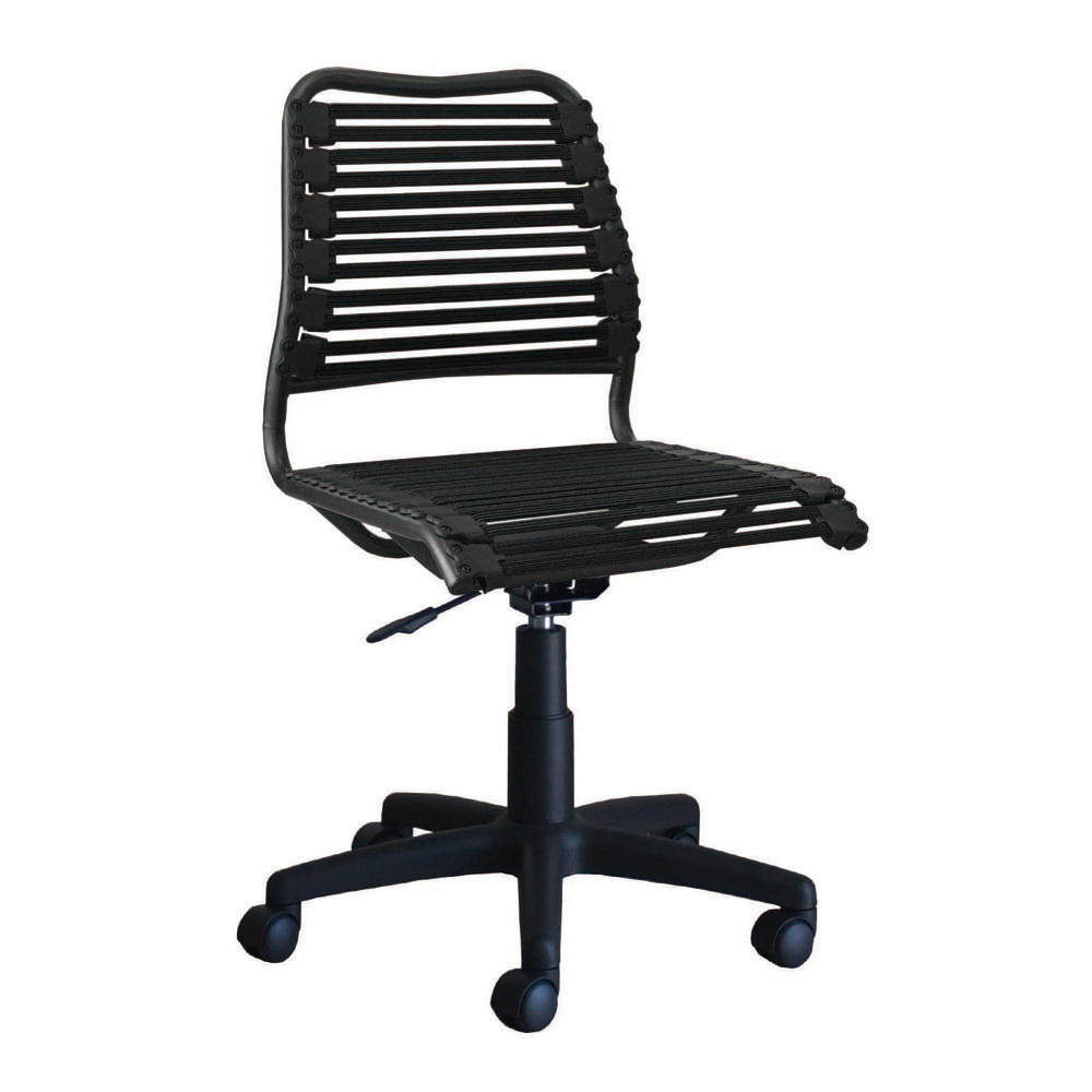 Ergonomic Bungee Cord Low Back Office Chair - Black Mesh Support for Comfort & Posture - Perfect for Home Office, Workstation & Gaming Setup