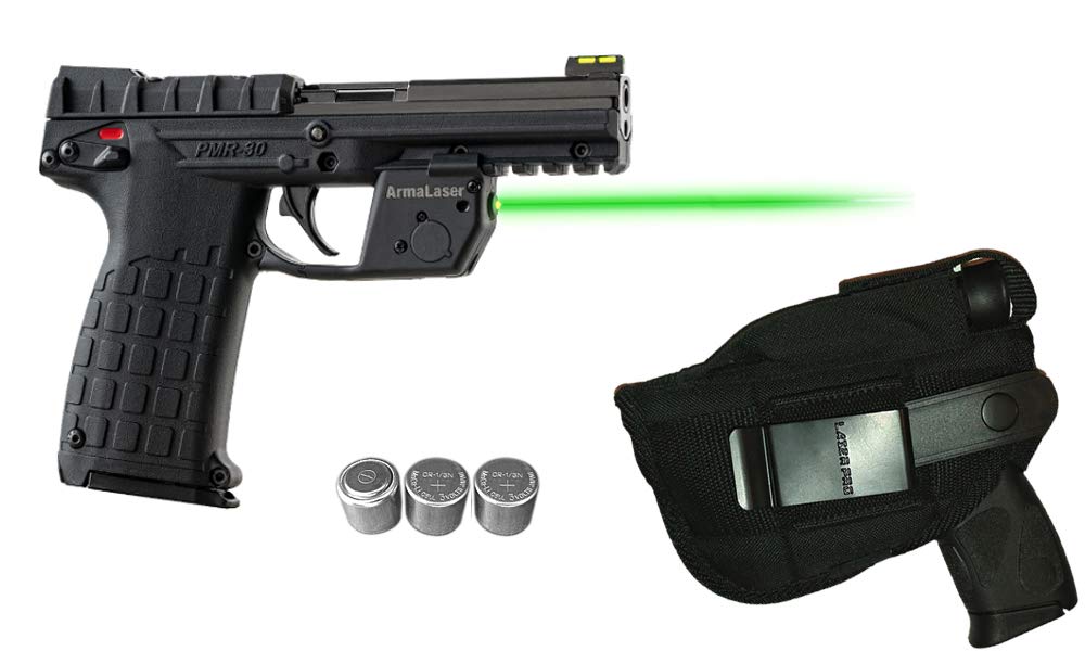 Kel-Tec PMR-30 Green Laser Sight Kit with Touch-Activated ArmaLaser TR30, Holster & 2 Extra Batteries - Perfect for Tactical Shooting, Home Defense & Range Practice