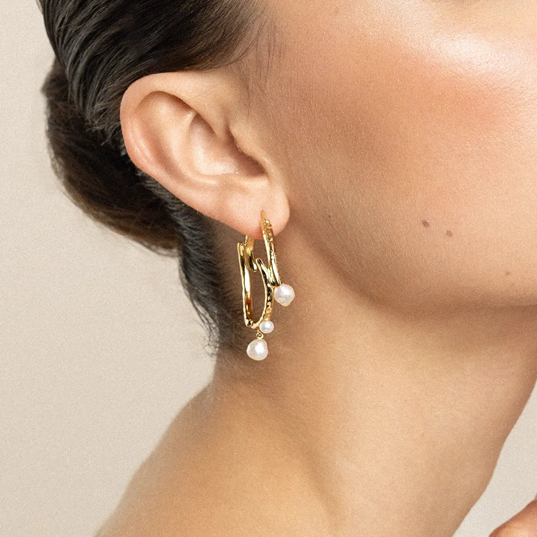Elegant Pearl Hoop Earrings for Women - Classic & Timeless Jewelry Gift for Her - Perfect for Weddings, Parties & Everyday Wear