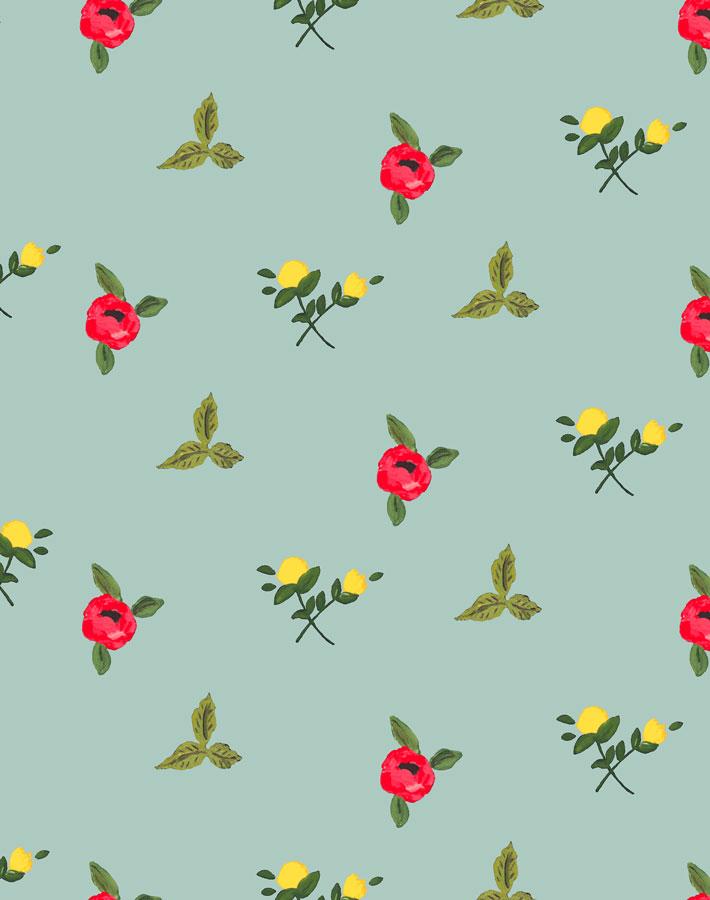 Grand Villa Garden Wallpaper by Carly Beck - Coastal Ocean Theme - Perfect for Beach House, Bathroom & Nursery Decor