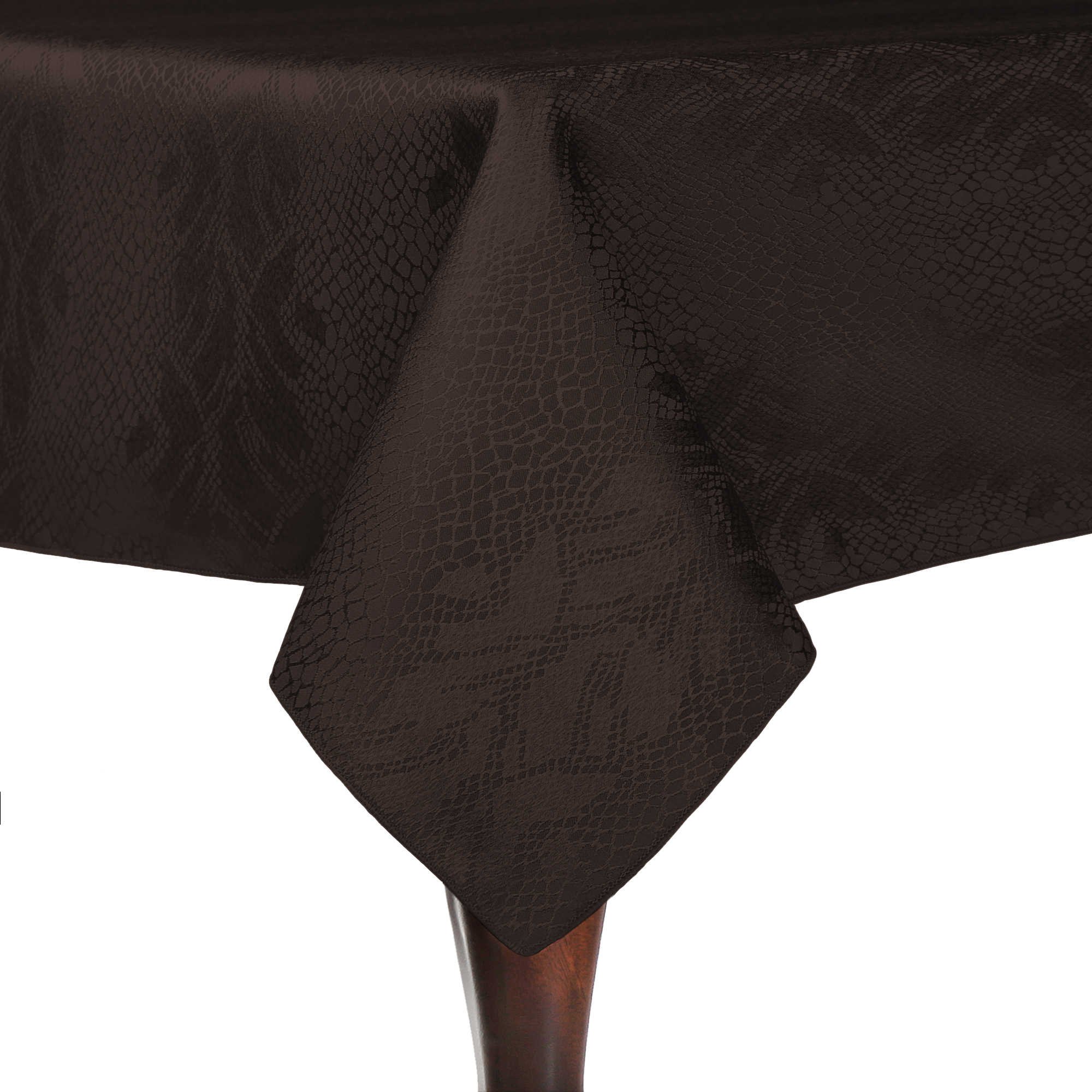 Premium 3-Pack Damask Kenya 84x84 Inch Square Tablecloths - Modern Jacquard Design in Chocolate Brown for Dining, Parties & Home Decor