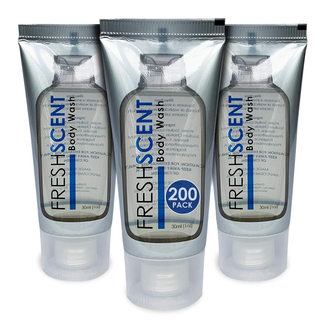 Freshscent Body Wash 1oz (200 Pack) - Travel Size Bulk Toiletries for Hotels, Hospitality & Amenities | Perfect for Hotels, Gyms, Spas & Travel Essentials