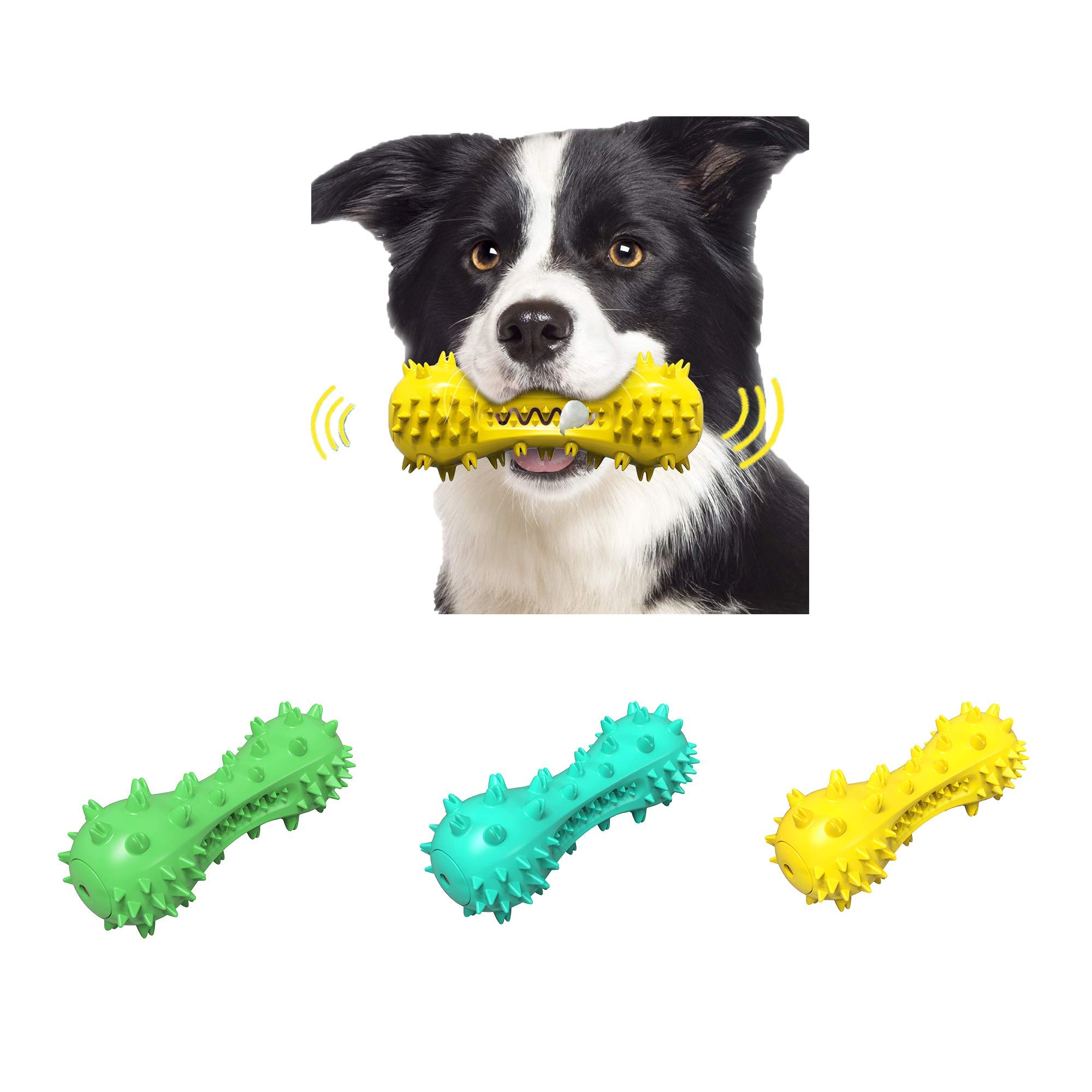 Durable Squeaky Dog Toys for Aggressive Chewers - Tough Teething Chew Toy & Natural Toothbrush for Dogs - Perfect for Playtime, Training, and Dental Care