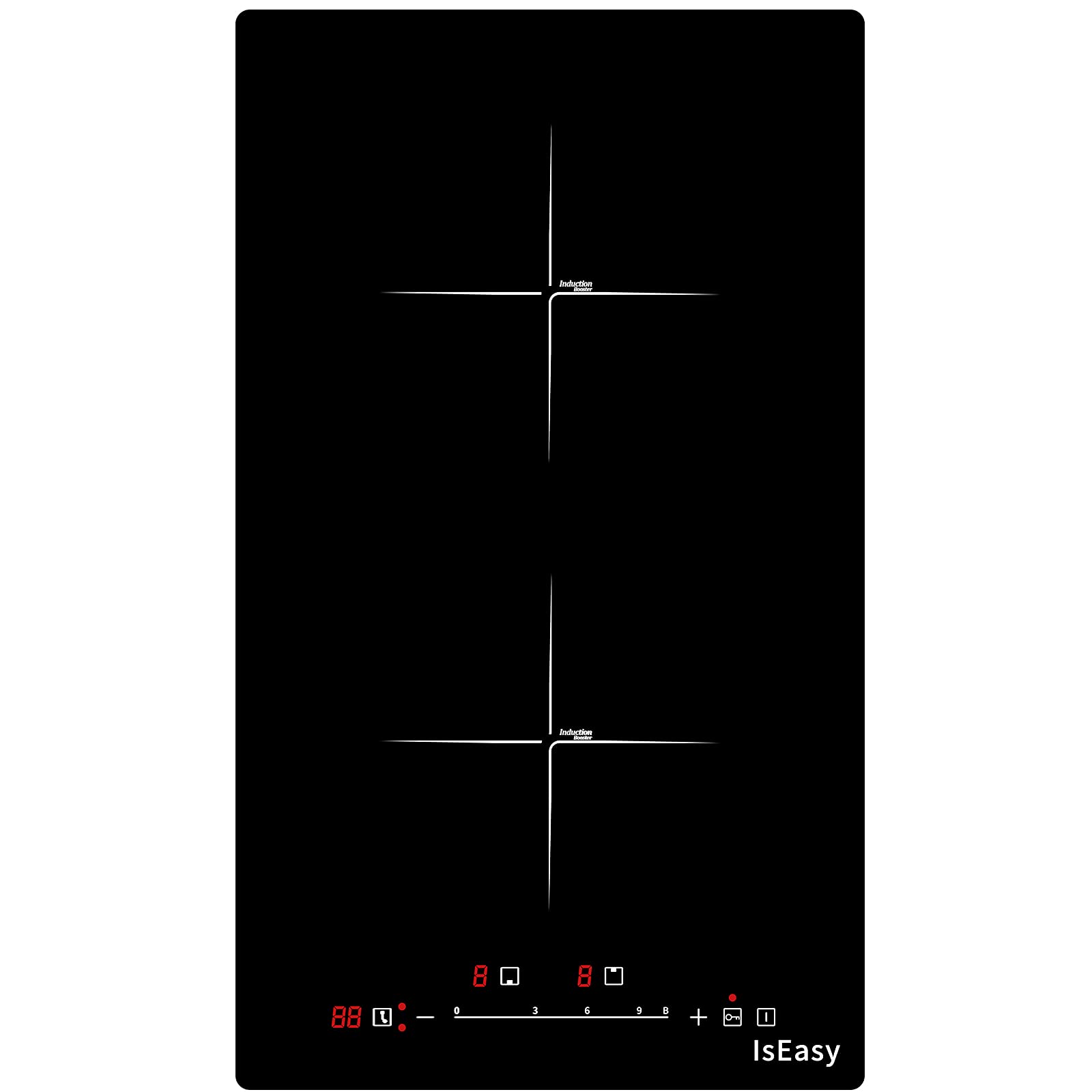 Double Induction Cooktop - 3400W Electric Induction Stove with 2 Zones, 29cm Built-in Ceramic Glass Surface, Touch Controls & Timer - Perfect for Home Kitchen, RV, and Small Spaces