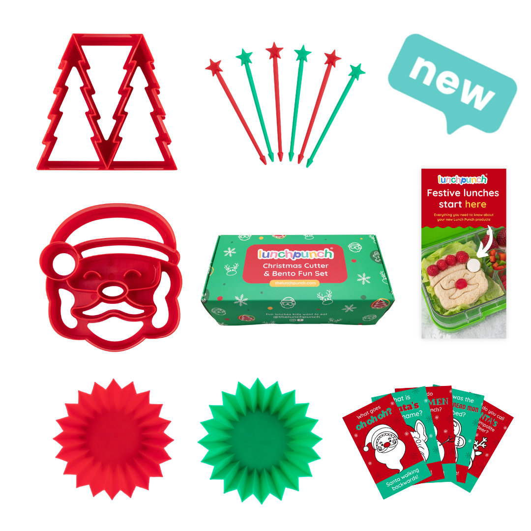 Lunch Punch Sandwich Cutter Set - Fun Shaped Sandwich Cutters for Kids (Christmas Tree, Star & More) - Perfect for School Lunches, Parties & Holiday Meals