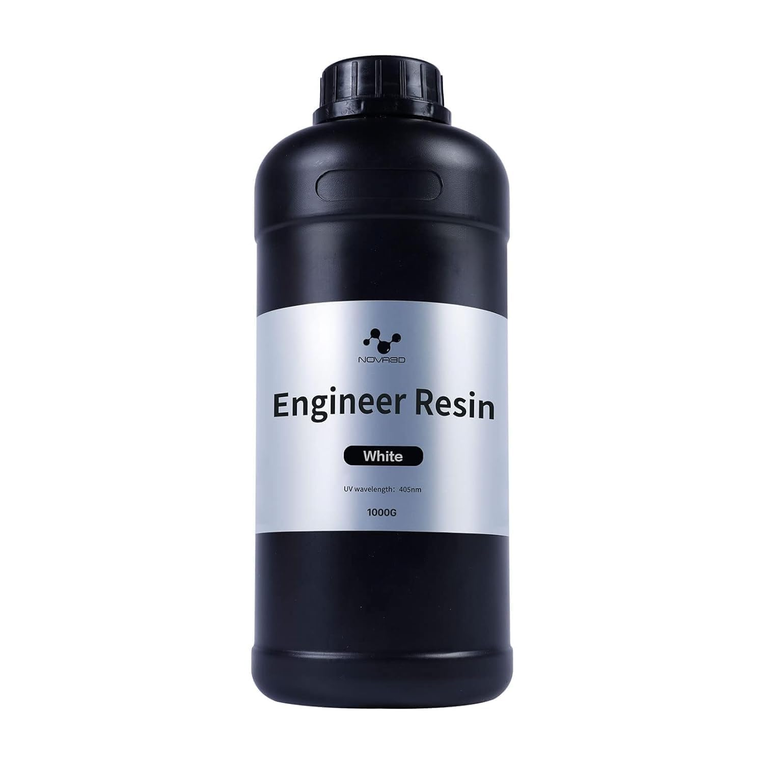 NOVA3D ABS-Like 3D Printer Resin - High Precision Engineering Photopolymer Resin for LCD 3D Printing | Fast Curing 405nm, Low Shrinkage, Non-Brittle & Tappable | 1000g White Resin for Detailed Models, Functional Parts & Prototyping | Perfect for Cosplay Props, Miniatures & Industrial Applications