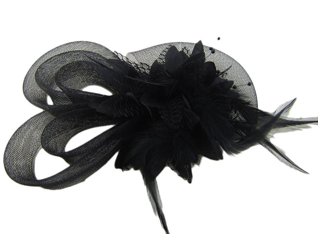 Belyee Women's Feather Fascinator Hat - Elegant Cocktail Hat with Clip & Headband for Weddings, Parties & Special Occasions